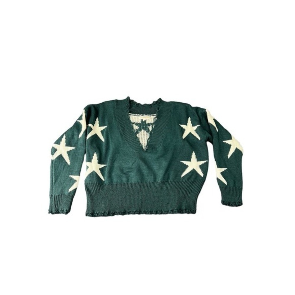 Cloud Ten Women's Star‎ Sweater Green Size Small